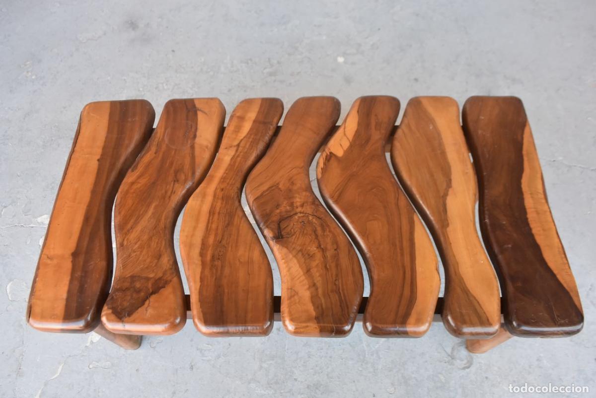 Antig&uuml;edades: Table basse Brutaliste forme libre en olivier - Foto 4