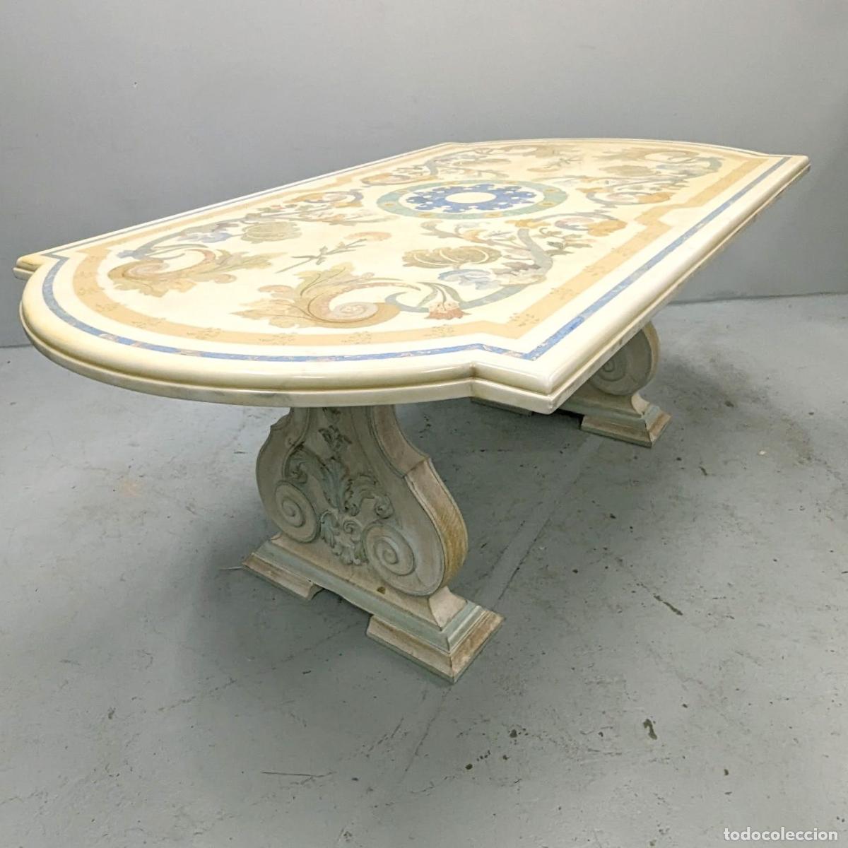 Antig&uuml;edades: Table de milieu en marbre et Scagliola - Foto 3