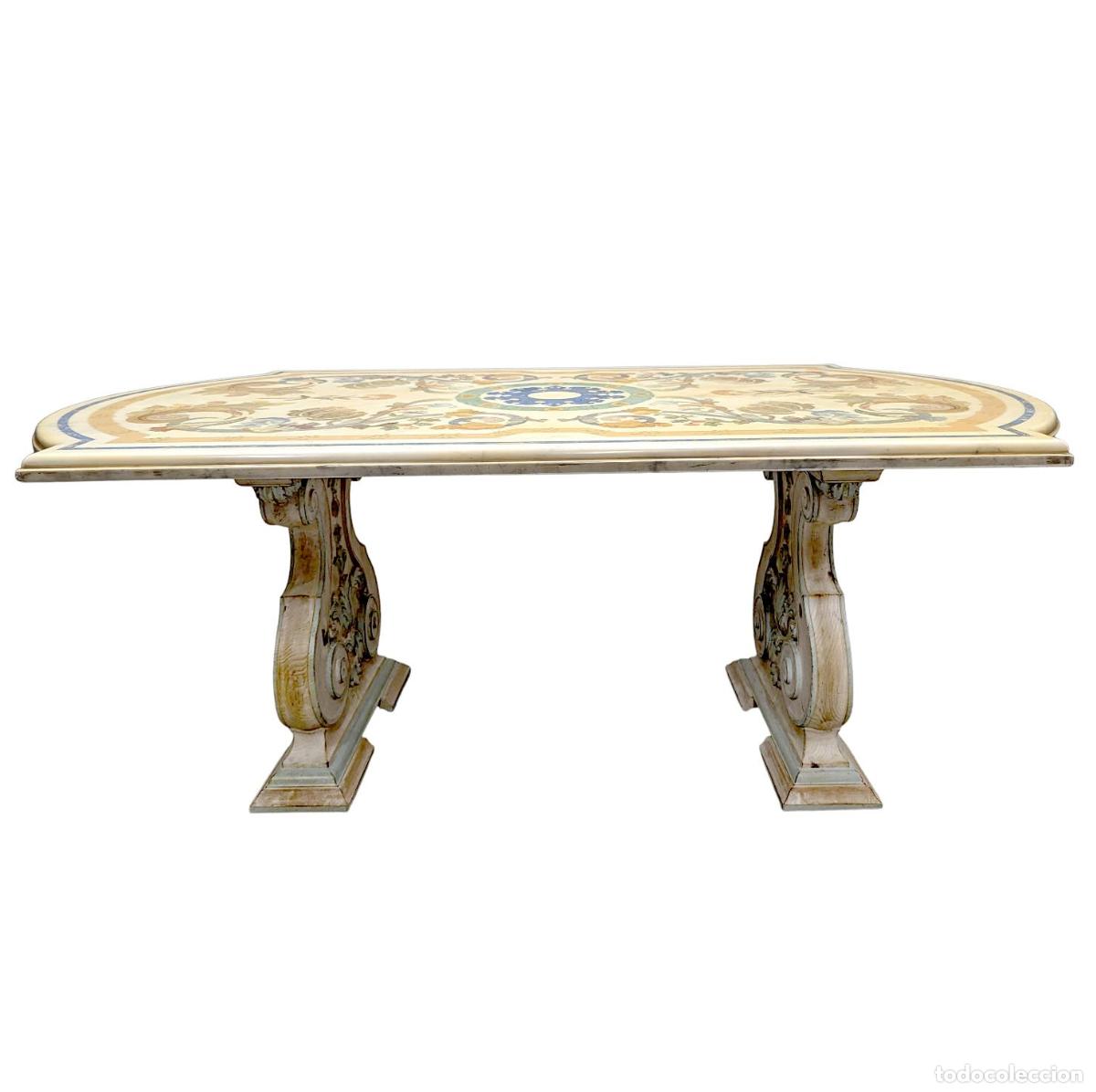 Antig&uuml;edades: Table de milieu en marbre et Scagliola - Foto 1