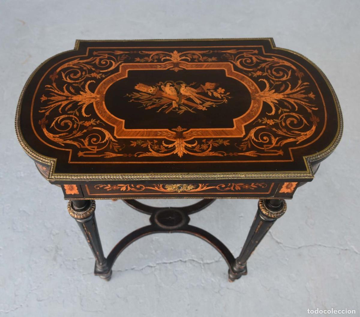 Antig&uuml;edades: Table coiffeuse Napol&eacute;on III marquet&eacute;e XIX&egrave;me - Foto 2