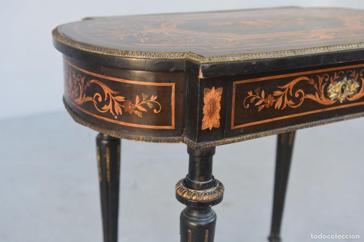 Antig&uuml;edades: Table coiffeuse Napol&eacute;on III marquet&eacute;e XIX&egrave;me - Foto 4