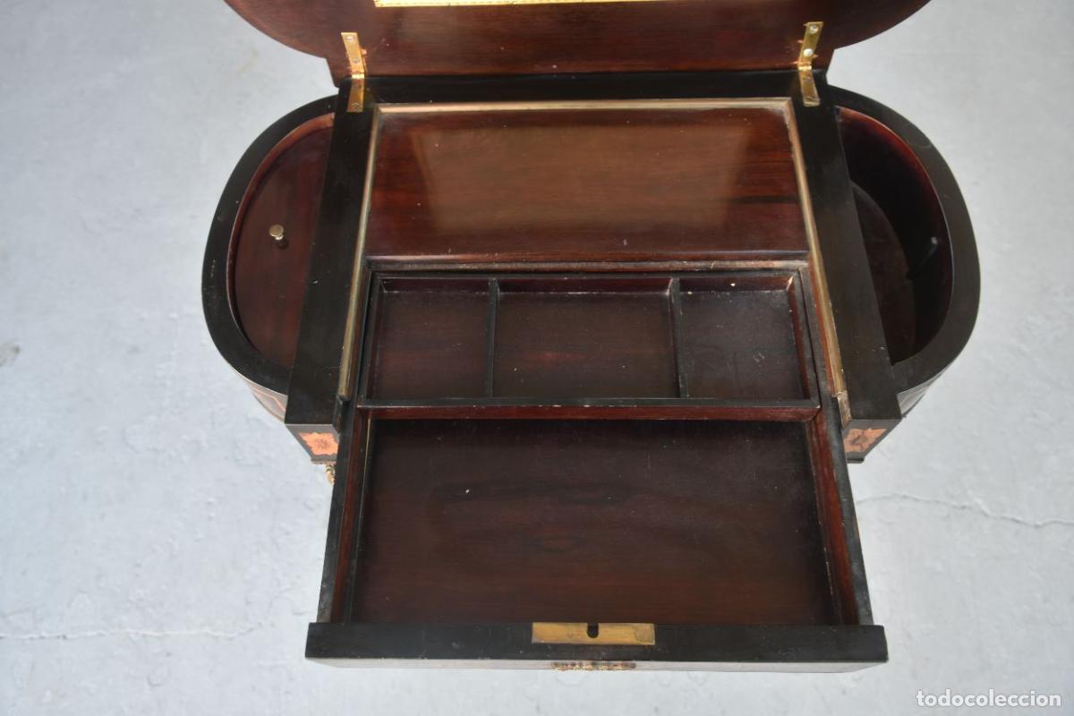 Antig&uuml;edades: Table coiffeuse Napol&eacute;on III marquet&eacute;e XIX&egrave;me - Foto 7