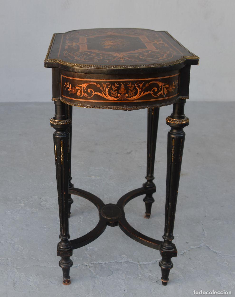 Antig&uuml;edades: Table coiffeuse Napol&eacute;on III marquet&eacute;e XIX&egrave;me - Foto 9