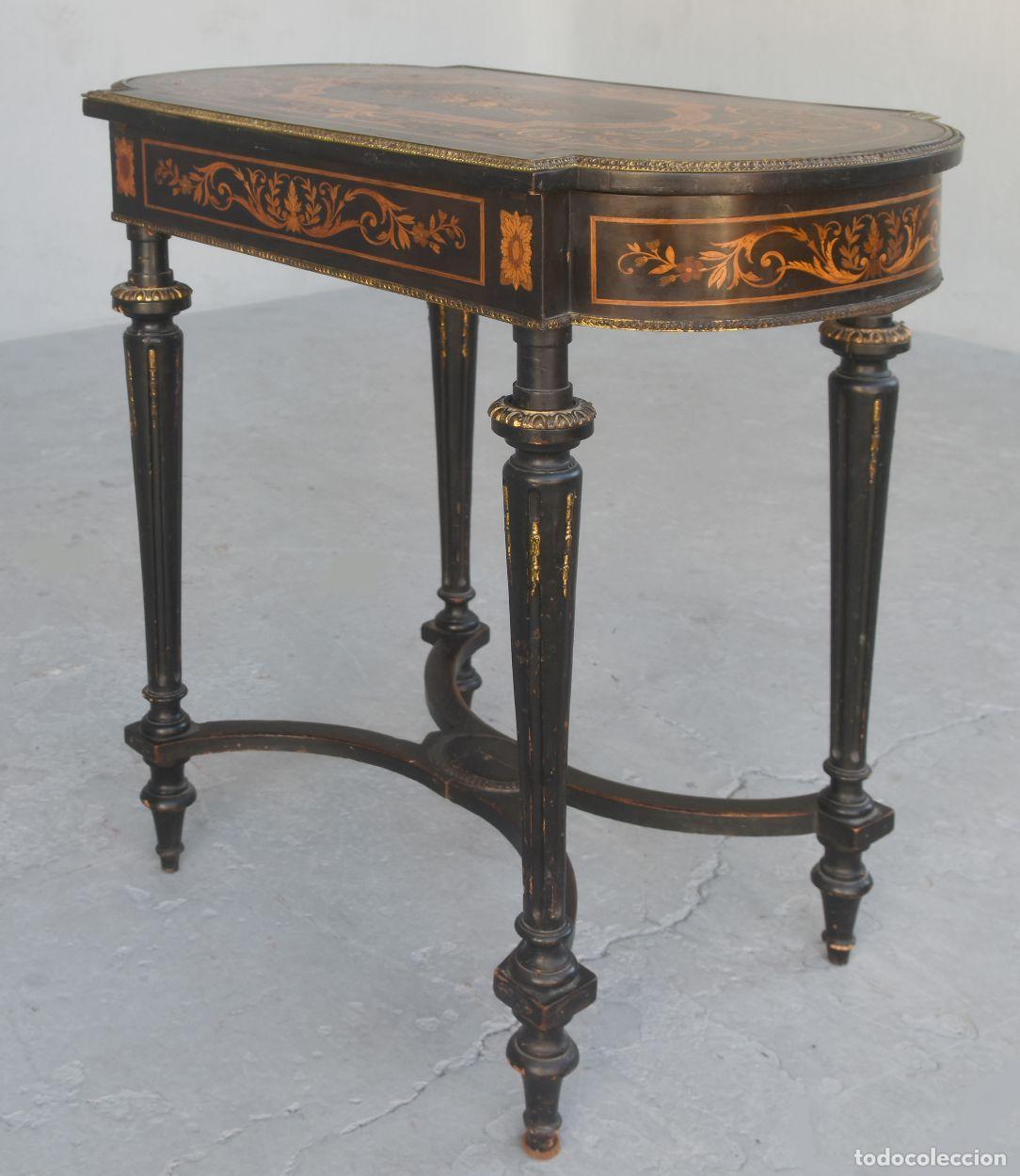 Antig&uuml;edades: Table coiffeuse Napol&eacute;on III marquet&eacute;e XIX&egrave;me - Foto 10