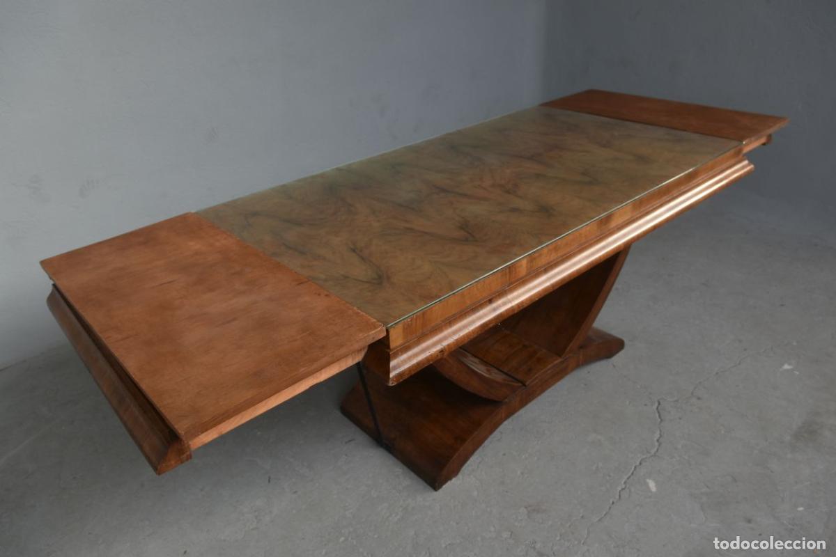 Antig&uuml;edades: Table de salle &agrave; manger 1940 en noyer - Foto 7