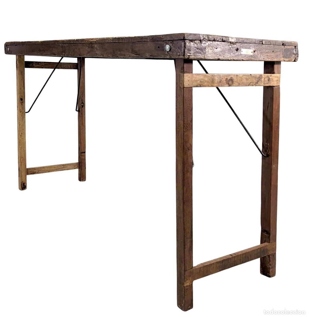 Antig&uuml;edades: Table haute en bois esprit atelier - Foto 2