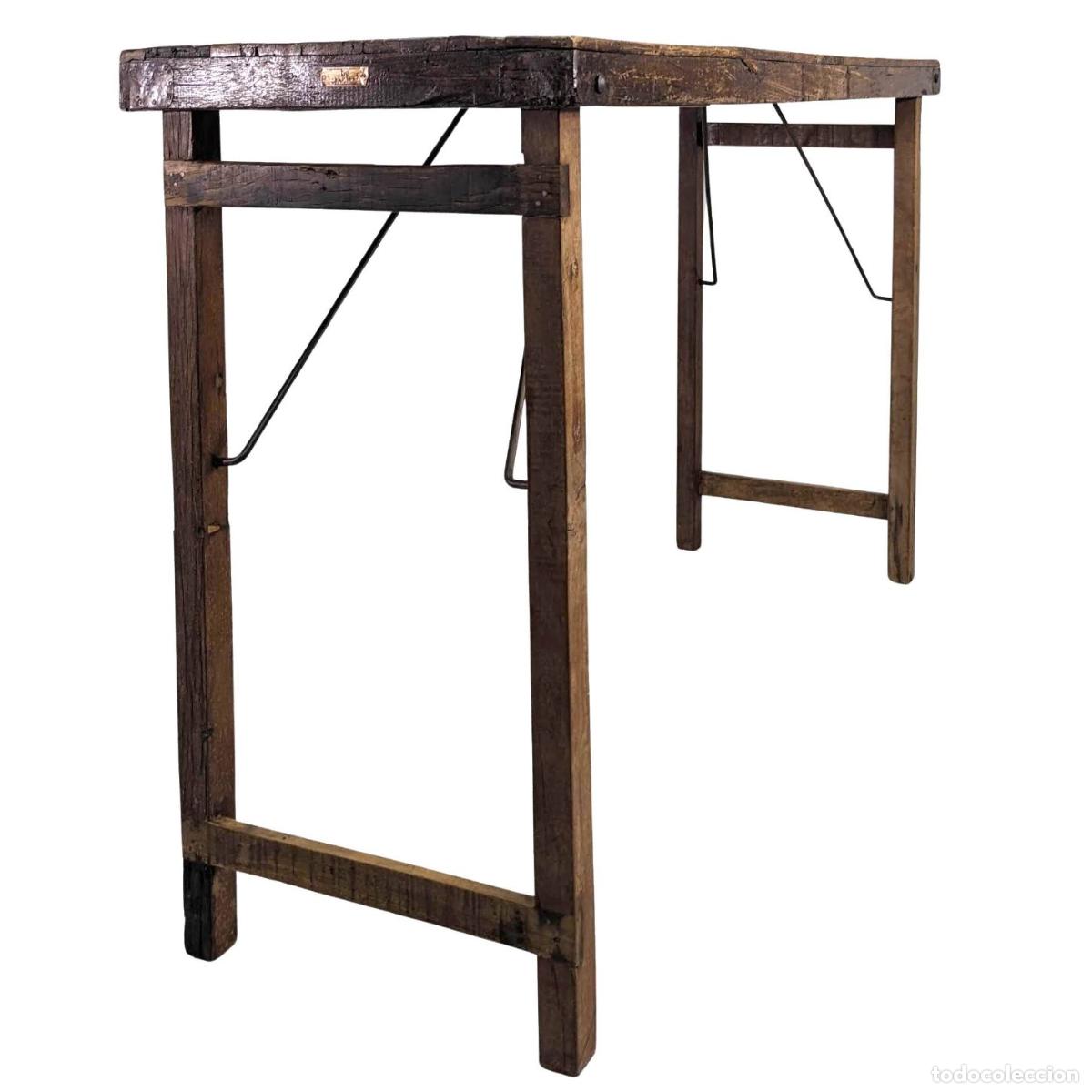 Antig&uuml;edades: Table haute en bois esprit atelier - Foto 2