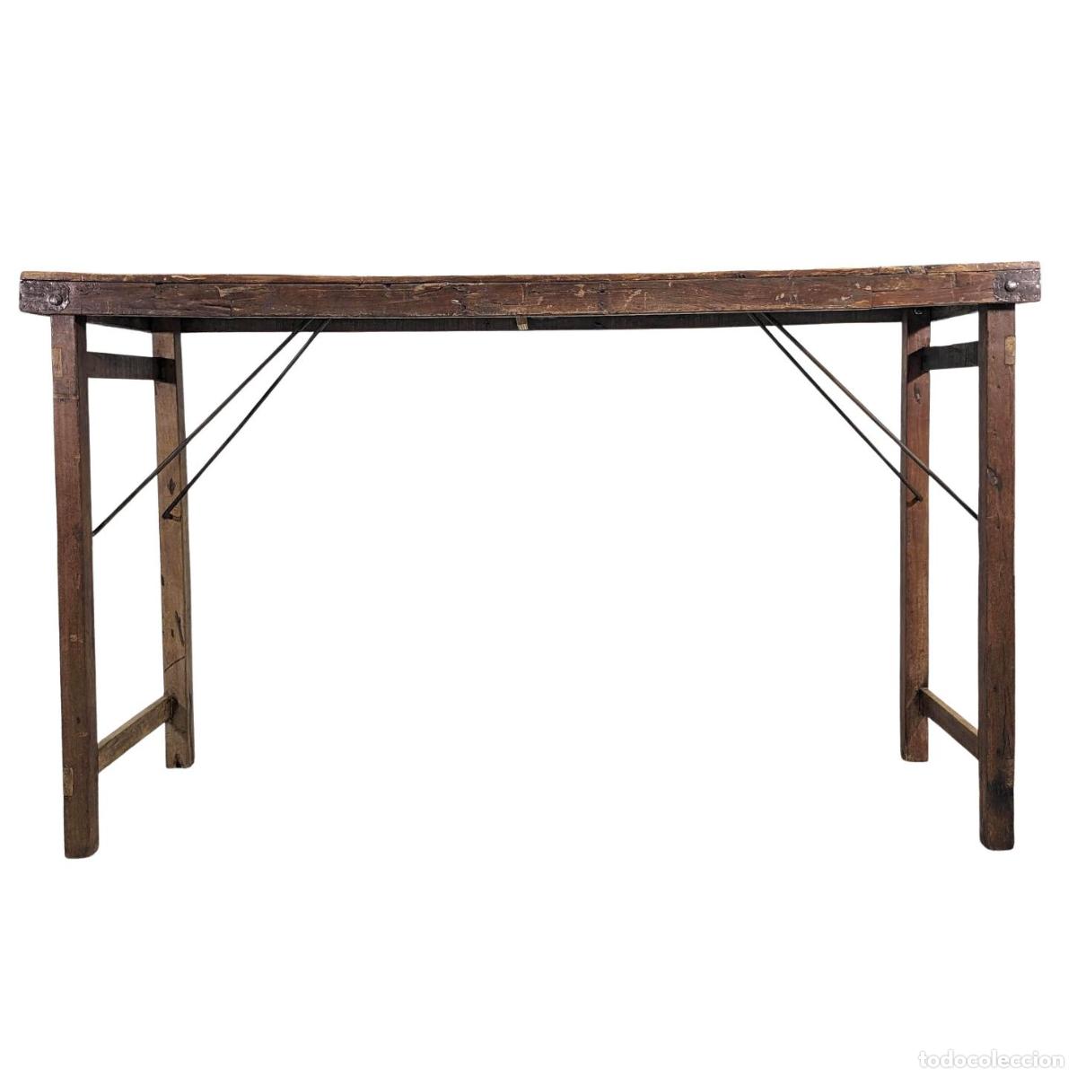Antig&uuml;edades: Table haute en bois esprit atelier - Foto 1