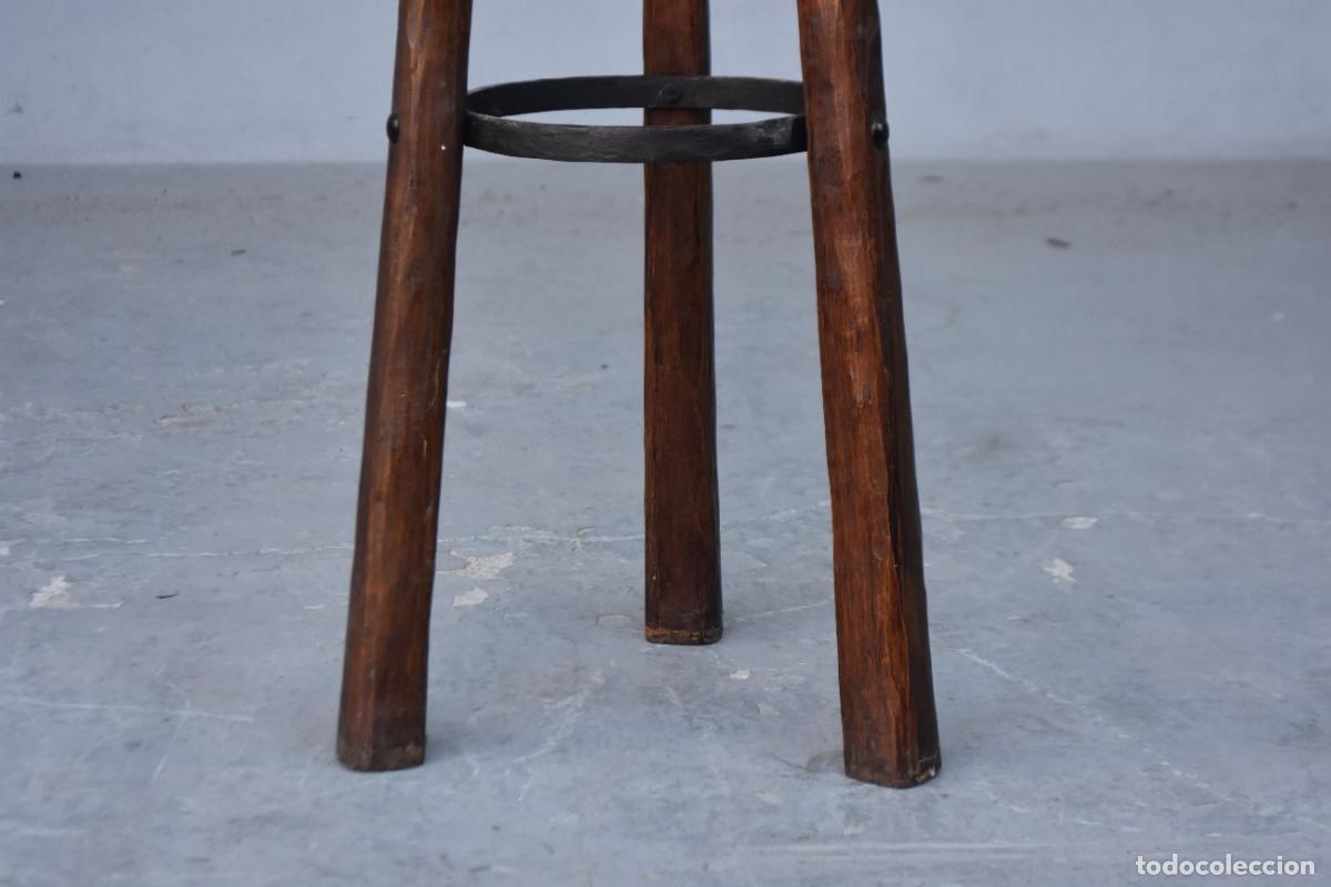 Antig&uuml;edades: Tabouret de bar 1940 dessus cuir - Foto 4
