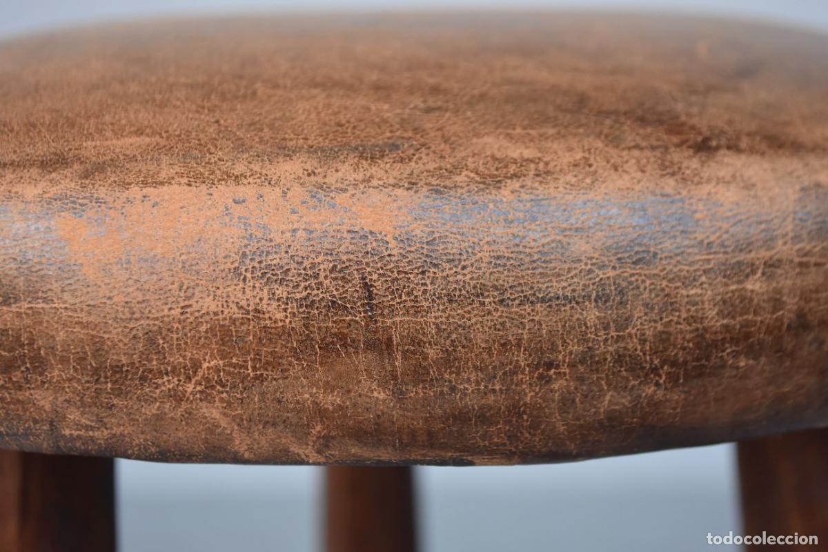Antig&uuml;edades: Tabouret de bar 1940 dessus cuir - Foto 6