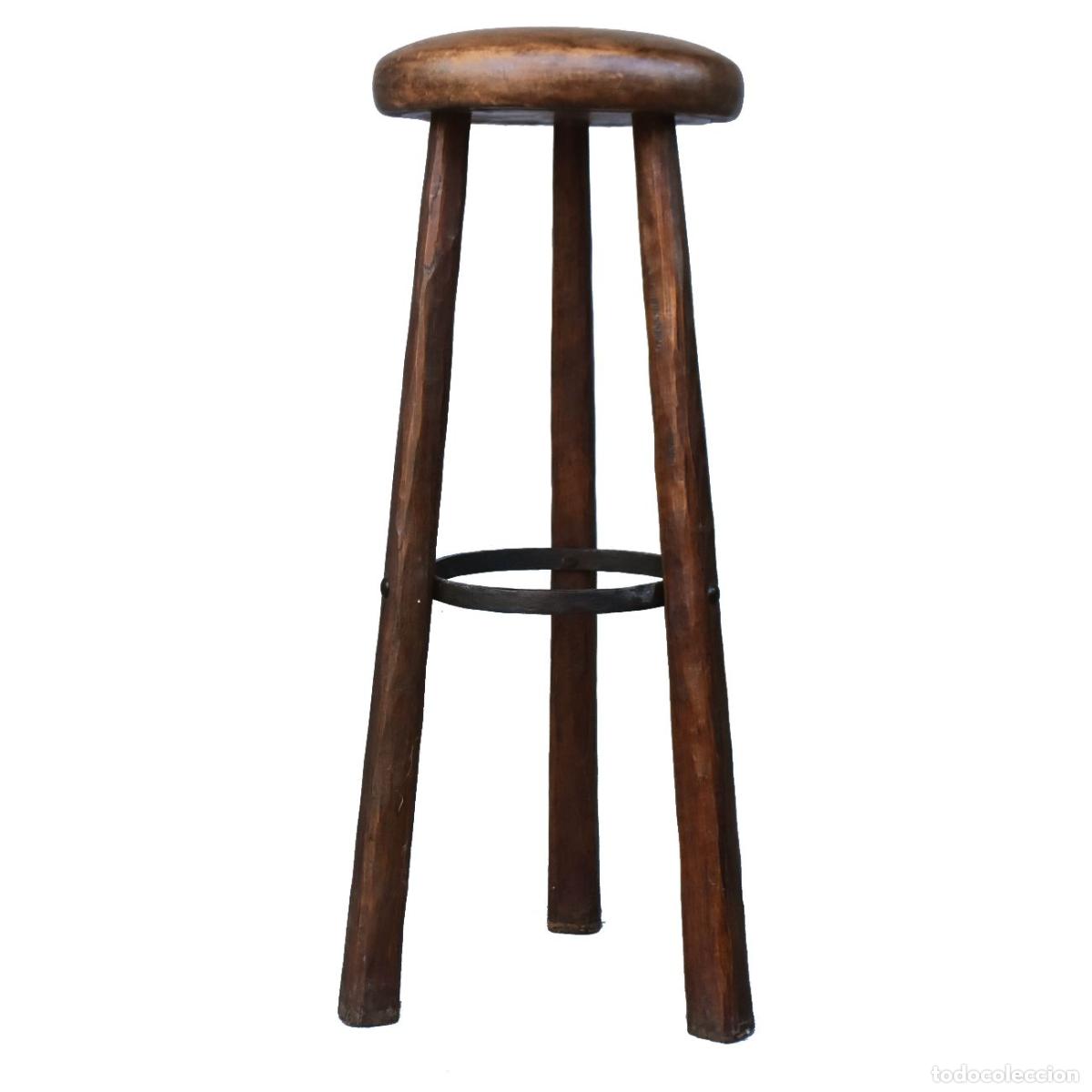 Antig&uuml;edades: Tabouret de bar 1940 dessus cuir - Foto 1