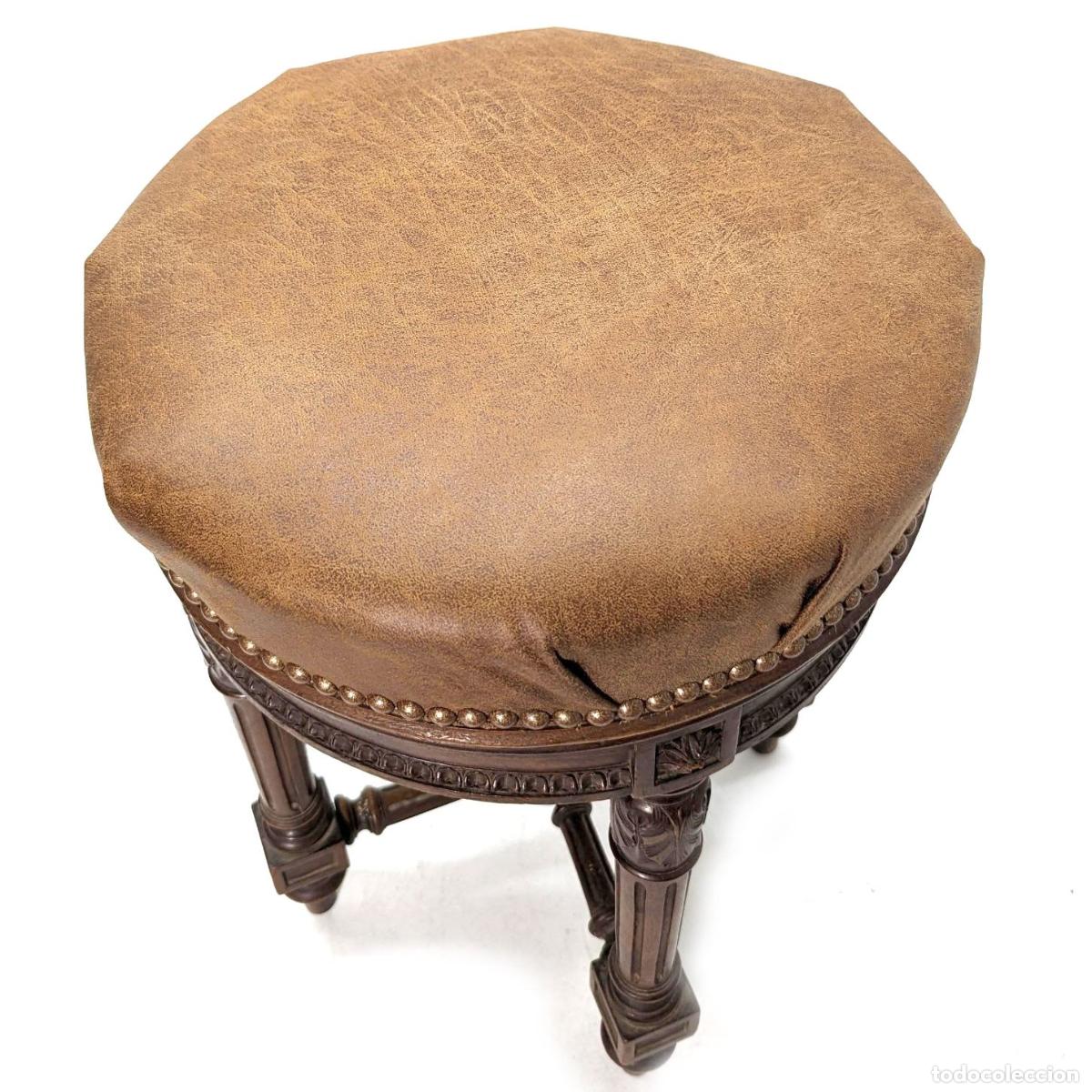 Antig&uuml;edades: Tabouret de piano en noyer &eacute;poque 1900 - Foto 6