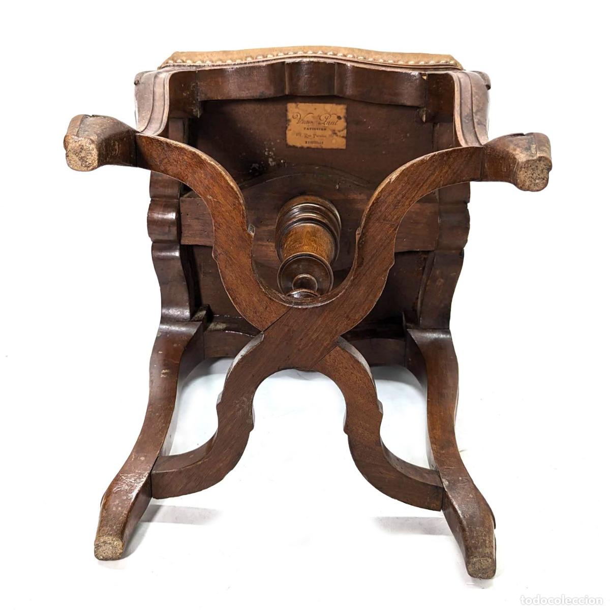 Antig&uuml;edades: Tabouret de piano en noyer &eacute;poque 1900 - Foto 5
