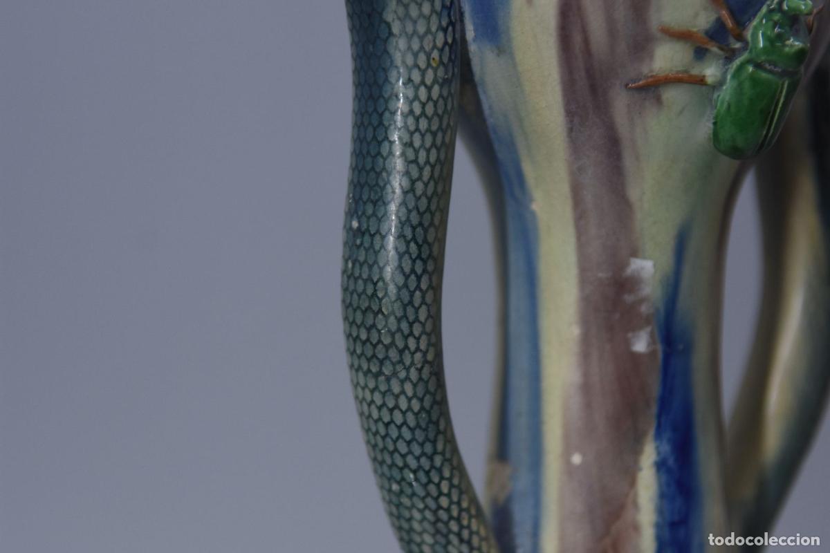 Antig&uuml;edades: Vase en barbotine au serpent &eacute;poque 1900 - Foto 6