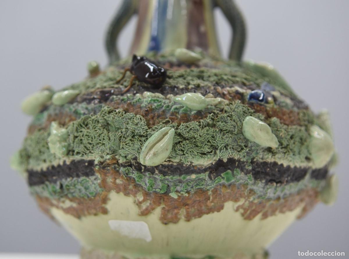 Antig&uuml;edades: Vase en barbotine au serpent &eacute;poque 1900 - Foto 9