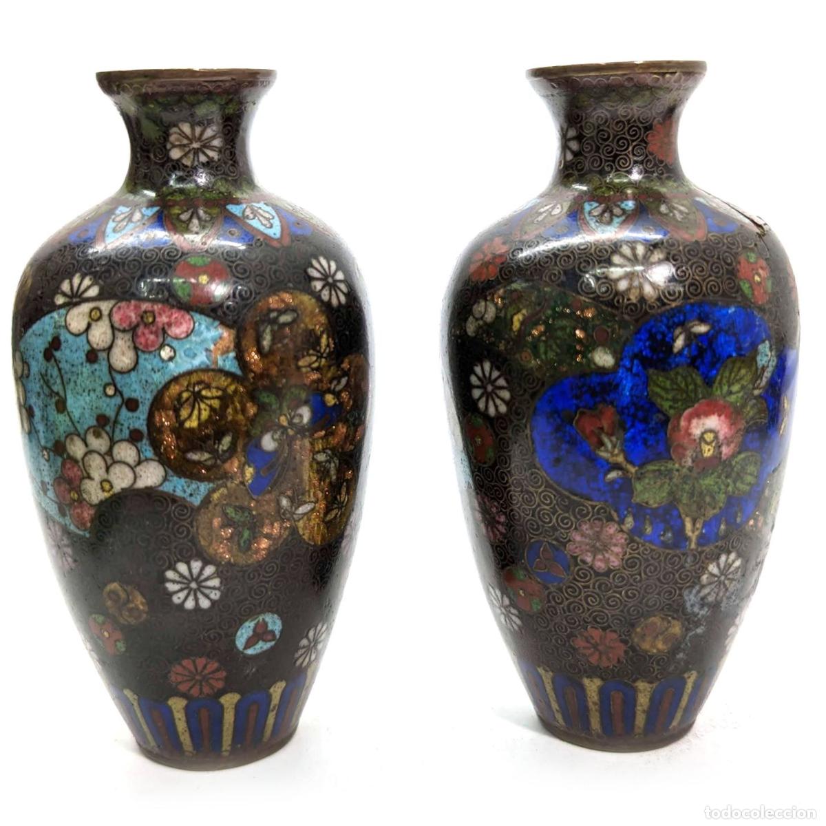 Antig&uuml;edades: Vases Chinois cloisonn&eacute; vers 1900 - Foto 1