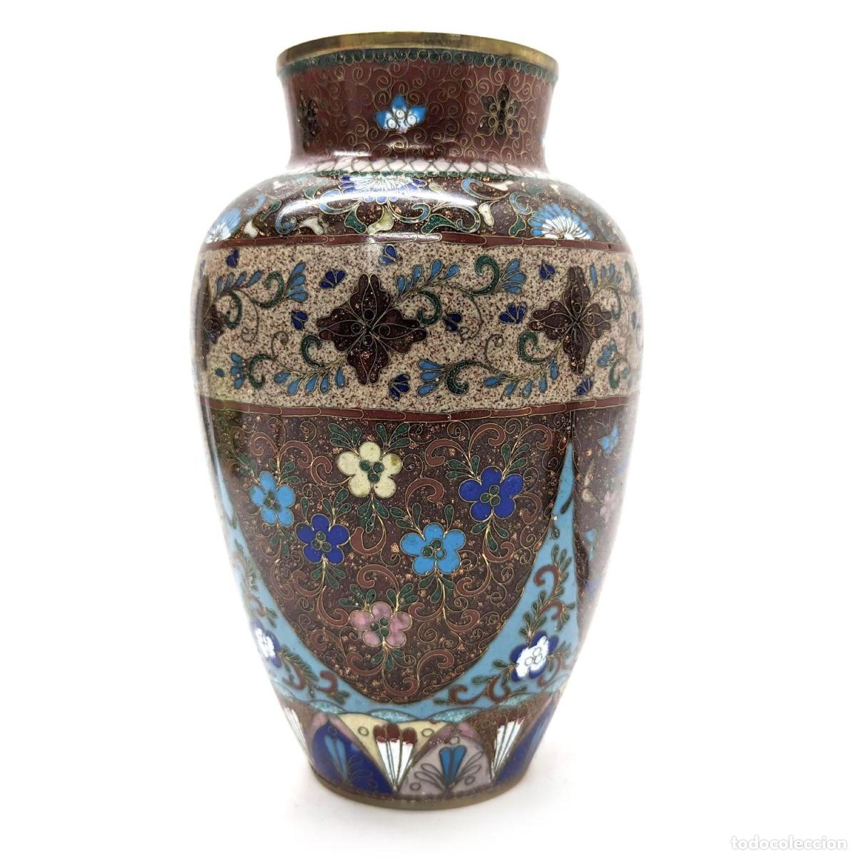 Antig&uuml;edades: Vases en cloisonn&eacute; aux myosotis - Foto 2