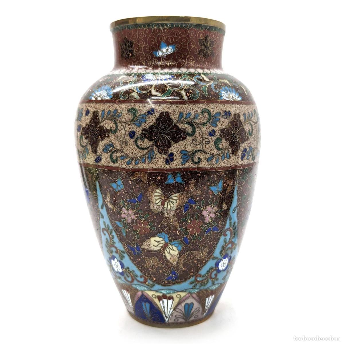 Antig&uuml;edades: Vases en cloisonn&eacute; aux myosotis - Foto 3