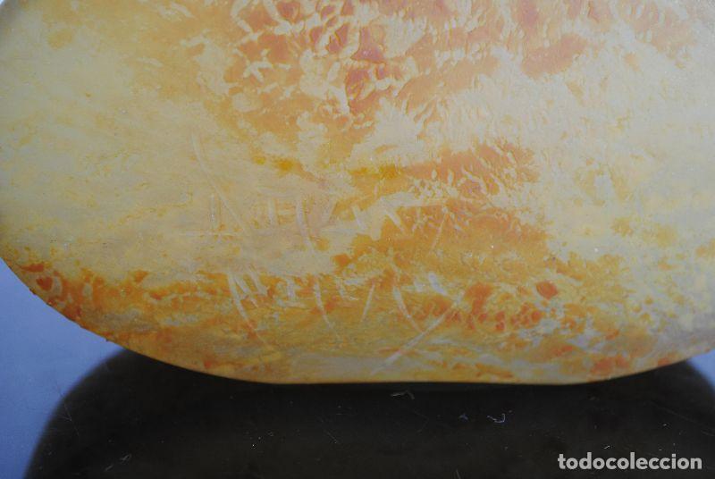 Antig&uuml;edades: Vase pansu de Daum &agrave; col rectangulaire jaune - Foto 4