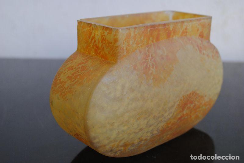 Antig&uuml;edades: Vase pansu de Daum &agrave; col rectangulaire jaune - Foto 7