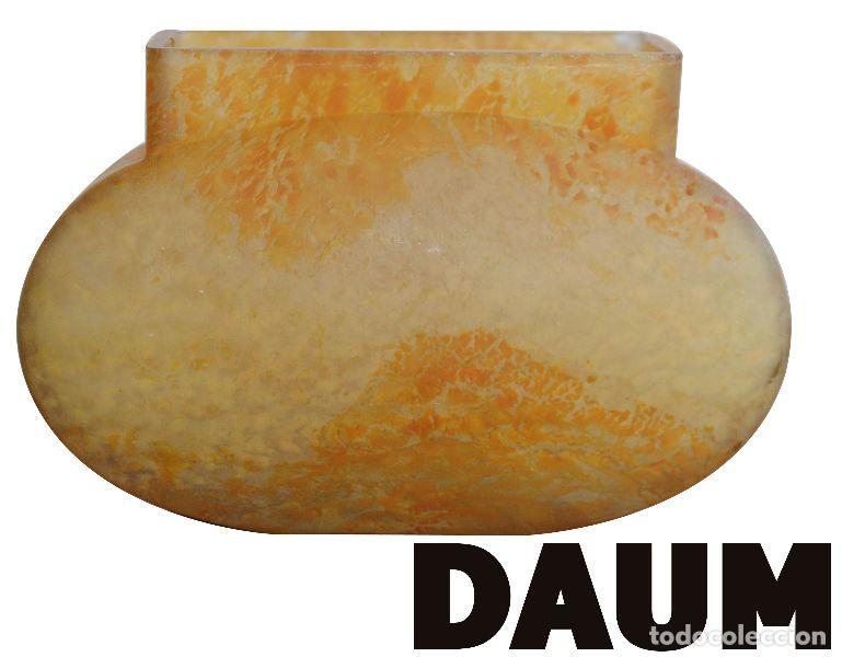 Antig&uuml;edades: Vase pansu de Daum &agrave; col rectangulaire jaune - Foto 1