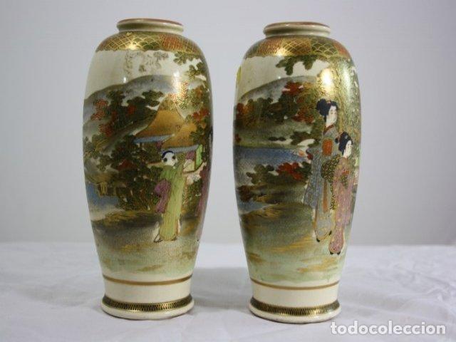 Antig&uuml;edades: Vases en fa&iuml;ence de Satsuma (paire) - Foto 2