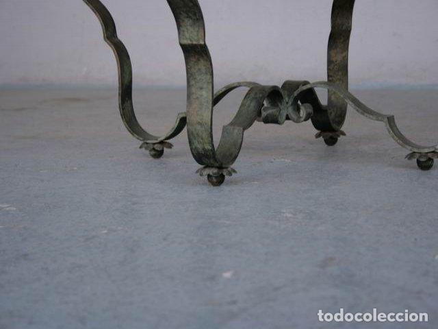 Antig&uuml;edades: Table basse fer forg&eacute; verre &eacute;glomis&eacute; - Foto 3
