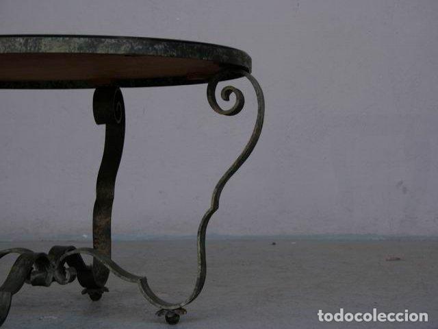 Antig&uuml;edades: Table basse fer forg&eacute; verre &eacute;glomis&eacute; - Foto 5