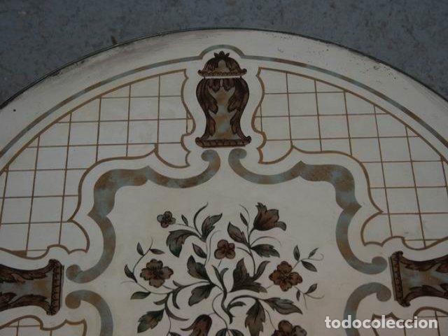 Antig&uuml;edades: Table basse fer forg&eacute; verre &eacute;glomis&eacute; - Foto 8