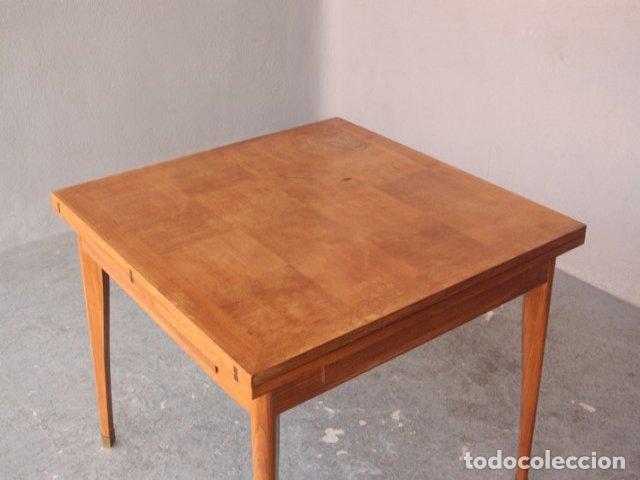 Antig&uuml;edades: Table carr&eacute;e d&eacute;pliante en h&ecirc;tre 1950 - Foto 5