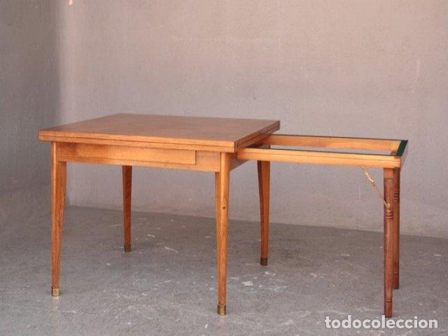 Antig&uuml;edades: Table carr&eacute;e d&eacute;pliante en h&ecirc;tre 1950 - Foto 8