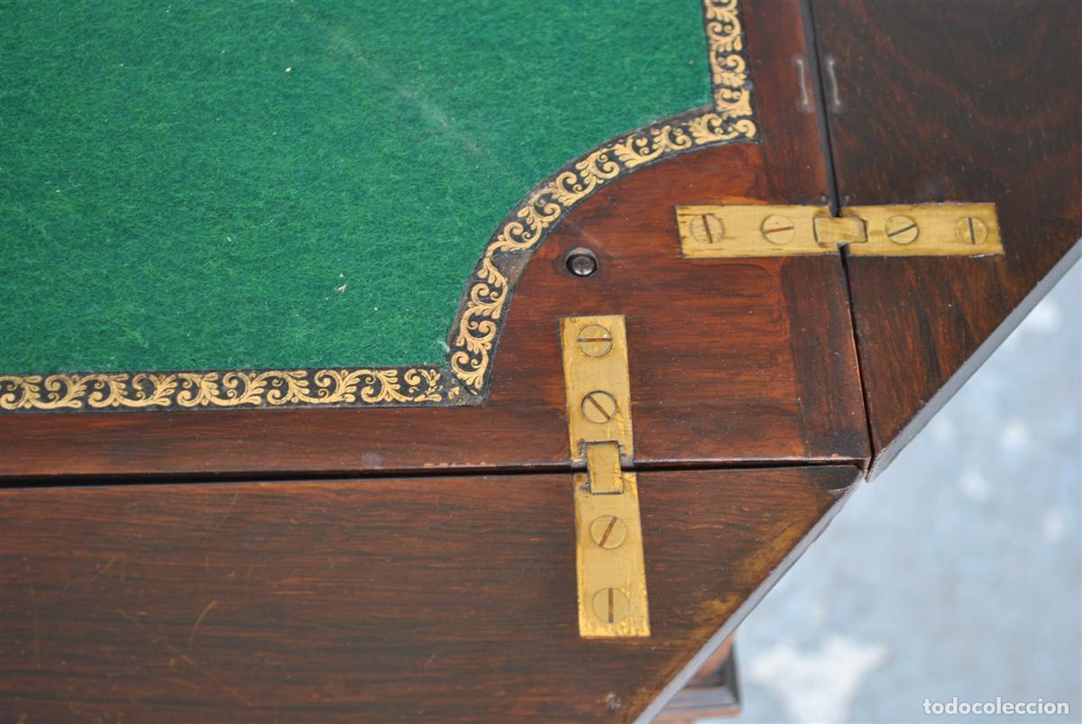 Antig&uuml;edades: Table &agrave; jeu &agrave; syst&egrave;me Napol&eacute;on III marquet&eacute;e XIX&egrave;me - Foto 5