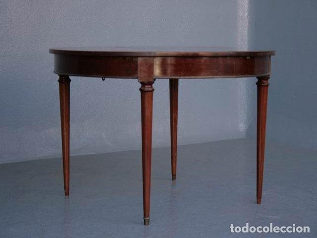 Antig&uuml;edades: Table ronde en acajou &agrave; bandeau - Foto 2