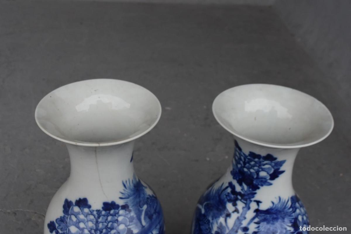 Antig&uuml;edades: Vases blanc bleu de Chine (paire) - Foto 7