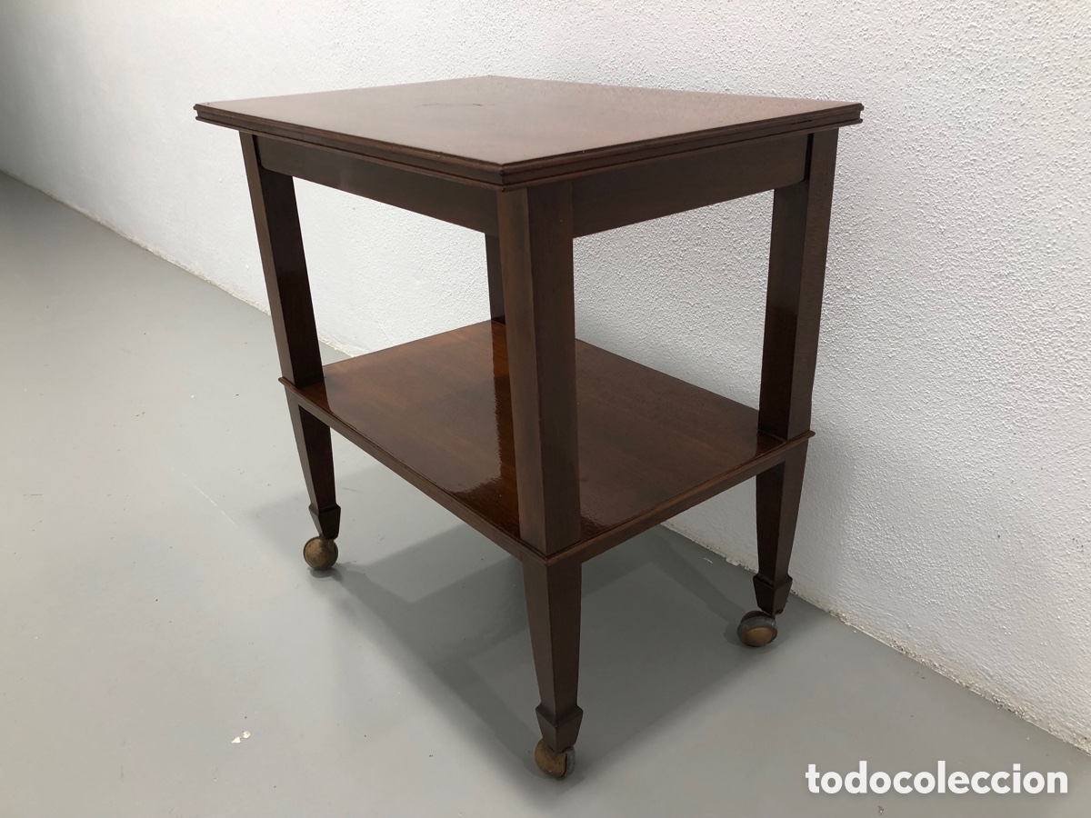 antigua mesa auxiliar inglesa de madera con dos - Compra venta en