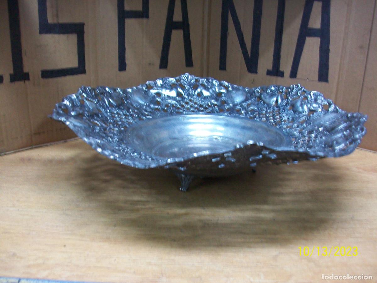 Antig&uuml;edades: ANTIGUO CENTRO DE MESA PLATEADO - Foto 5