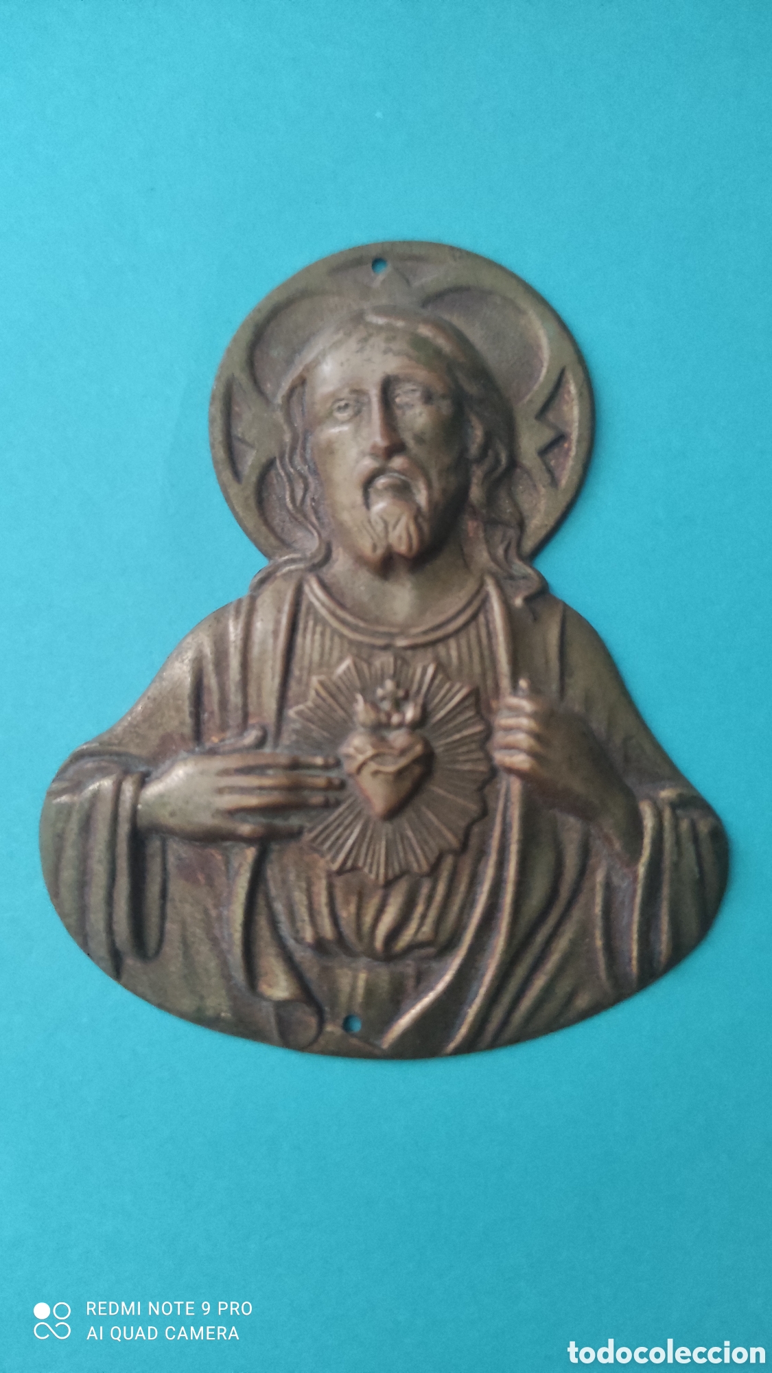 Antig&uuml;edades: Coraz&oacute;n de Jes&uacute;s. Para poner en la puerta. Bendecir&eacute;. - Foto 1