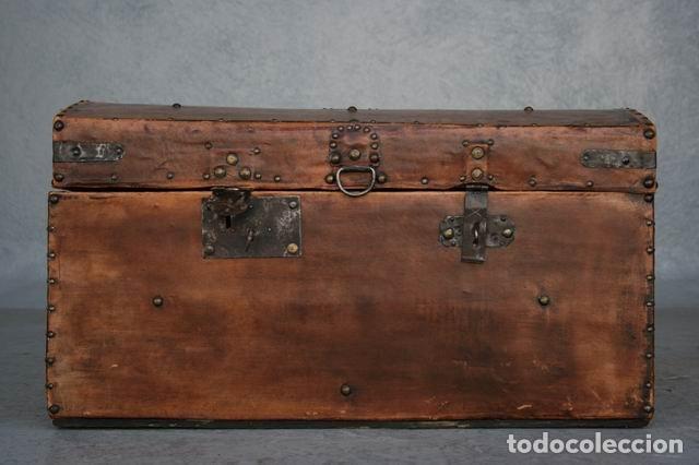 Antig&uuml;edades: Coffre en cuir fin XIX&egrave;me - Foto 2