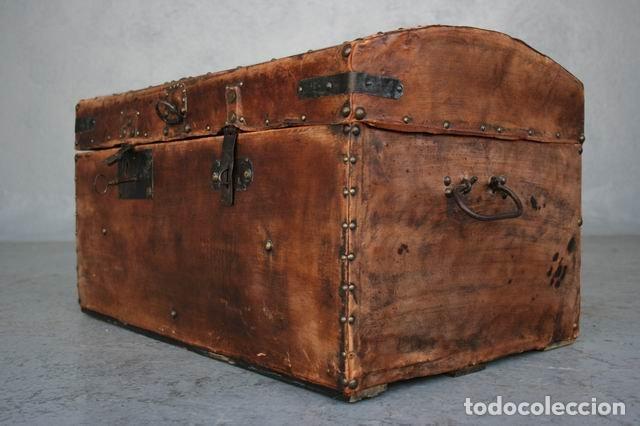 Antig&uuml;edades: Coffre en cuir fin XIX&egrave;me - Foto 7