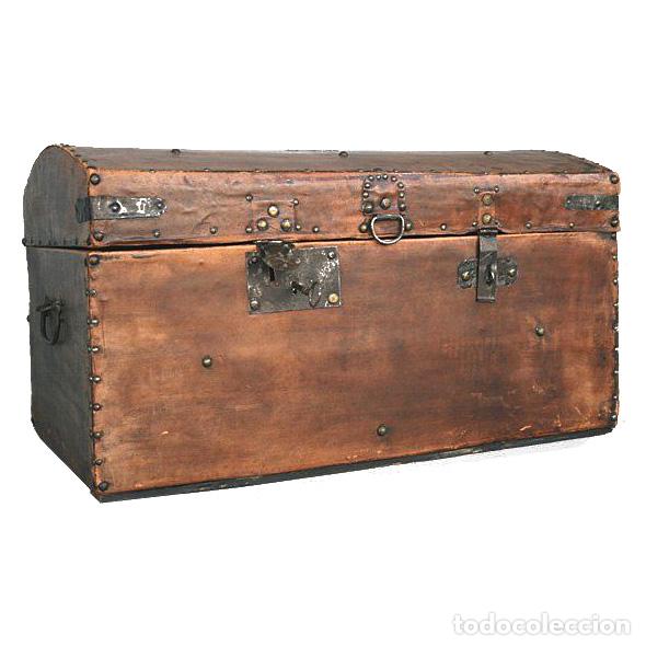 Antig&uuml;edades: Coffre en cuir fin XIX&egrave;me - Foto 1