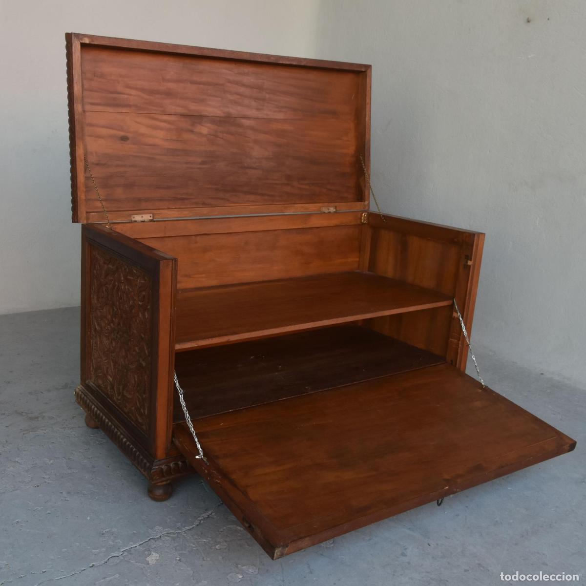 Antig&uuml;edades: Coffre bois sculpt&eacute; oriental - Foto 2