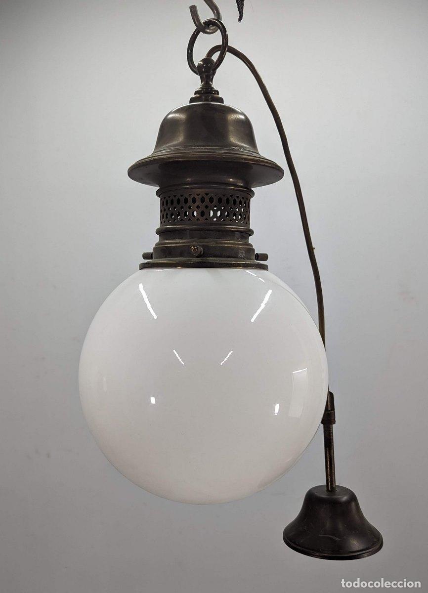 Antig&uuml;edades: Lanterne en opaline monture m&eacute;tal - Foto 2
