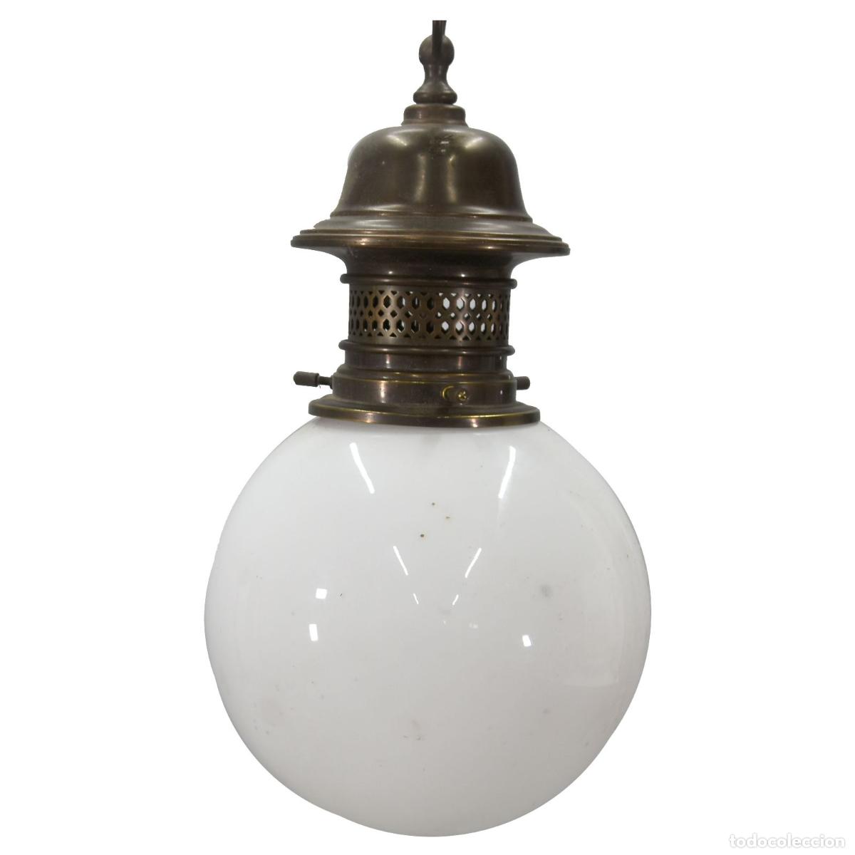 Antig&uuml;edades: Lanterne boule verre souffl&eacute; - Foto 2