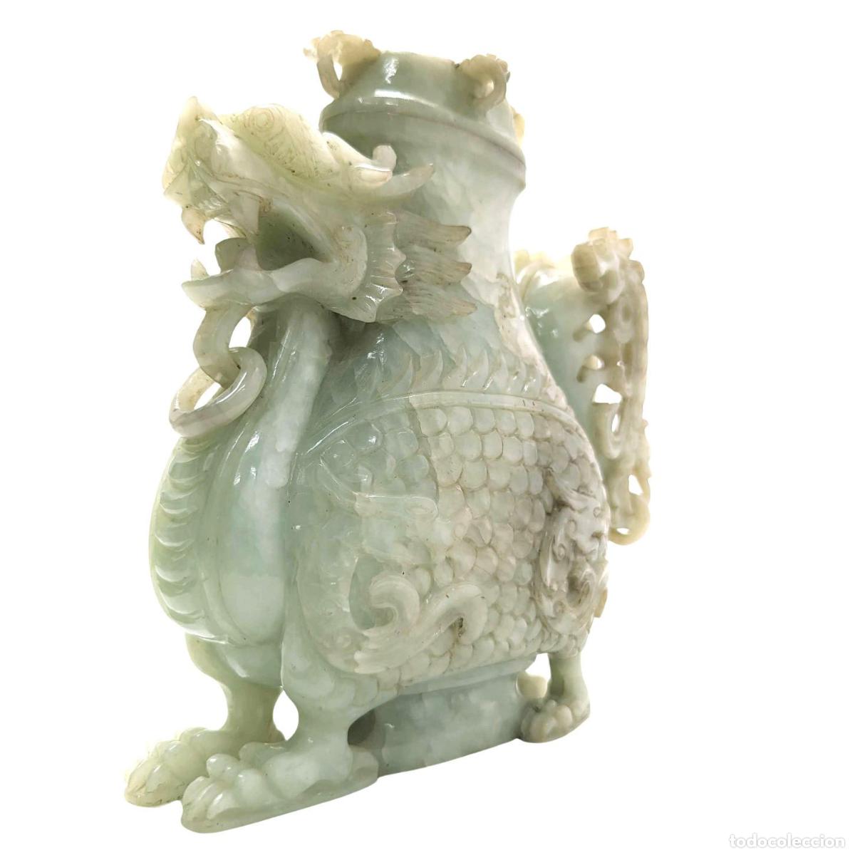 Antig&uuml;edades: Pot couvert en jade &agrave; d&eacute;cor de Dragon - Foto 3