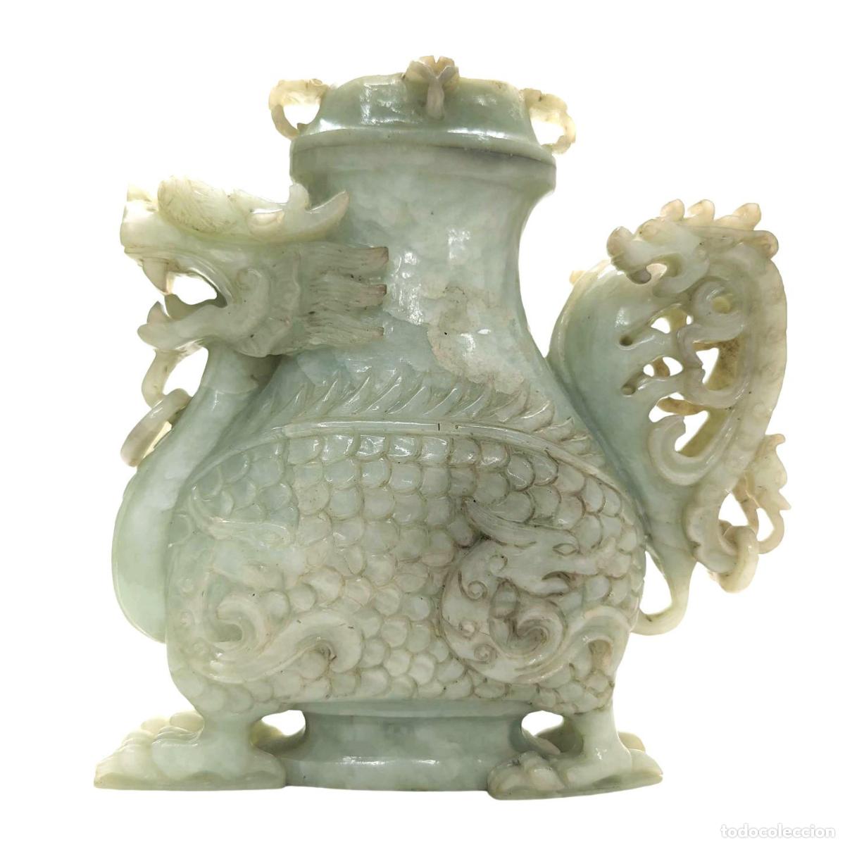 Antig&uuml;edades: Pot couvert en jade &agrave; d&eacute;cor de Dragon - Foto 4