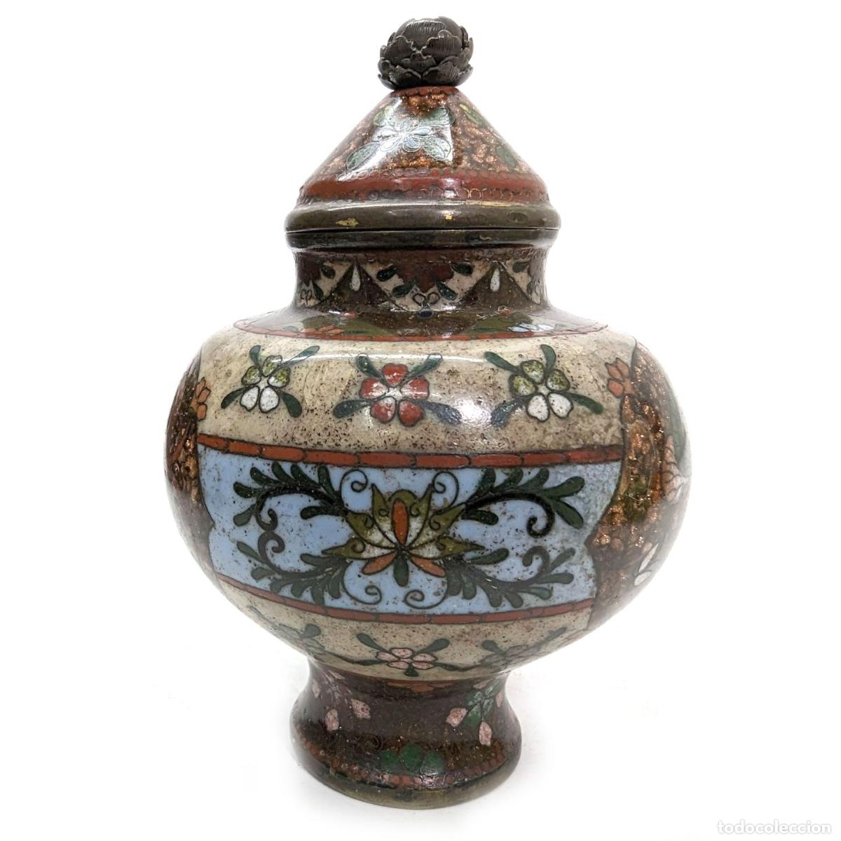 Antig&uuml;edades: Pot couvert en cloisonn&eacute; 1900 - Foto 2