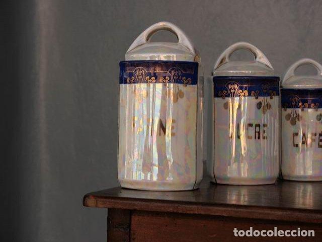 Antig&uuml;edades: Pots de chemin&eacute;e en fa&iuml;ence iris&eacute;e (s&eacute;rie de 11) - Foto 2