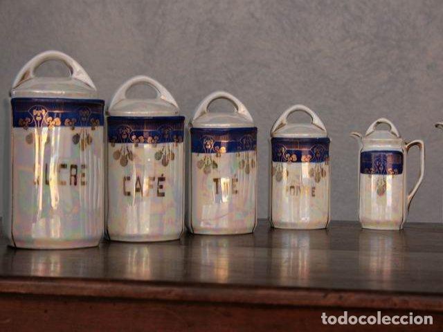 Antig&uuml;edades: Pots de chemin&eacute;e en fa&iuml;ence iris&eacute;e (s&eacute;rie de 11) - Foto 4