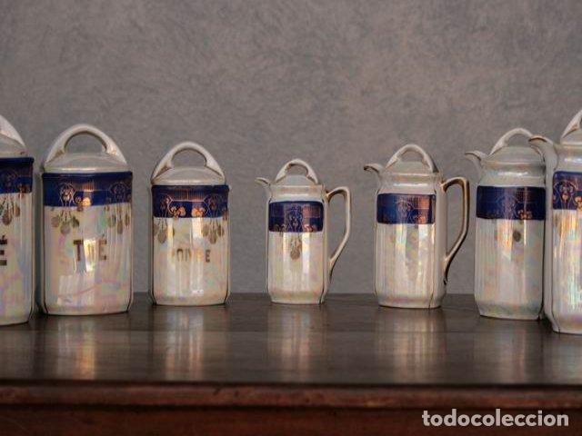 Antig&uuml;edades: Pots de chemin&eacute;e en fa&iuml;ence iris&eacute;e (s&eacute;rie de 11) - Foto 6