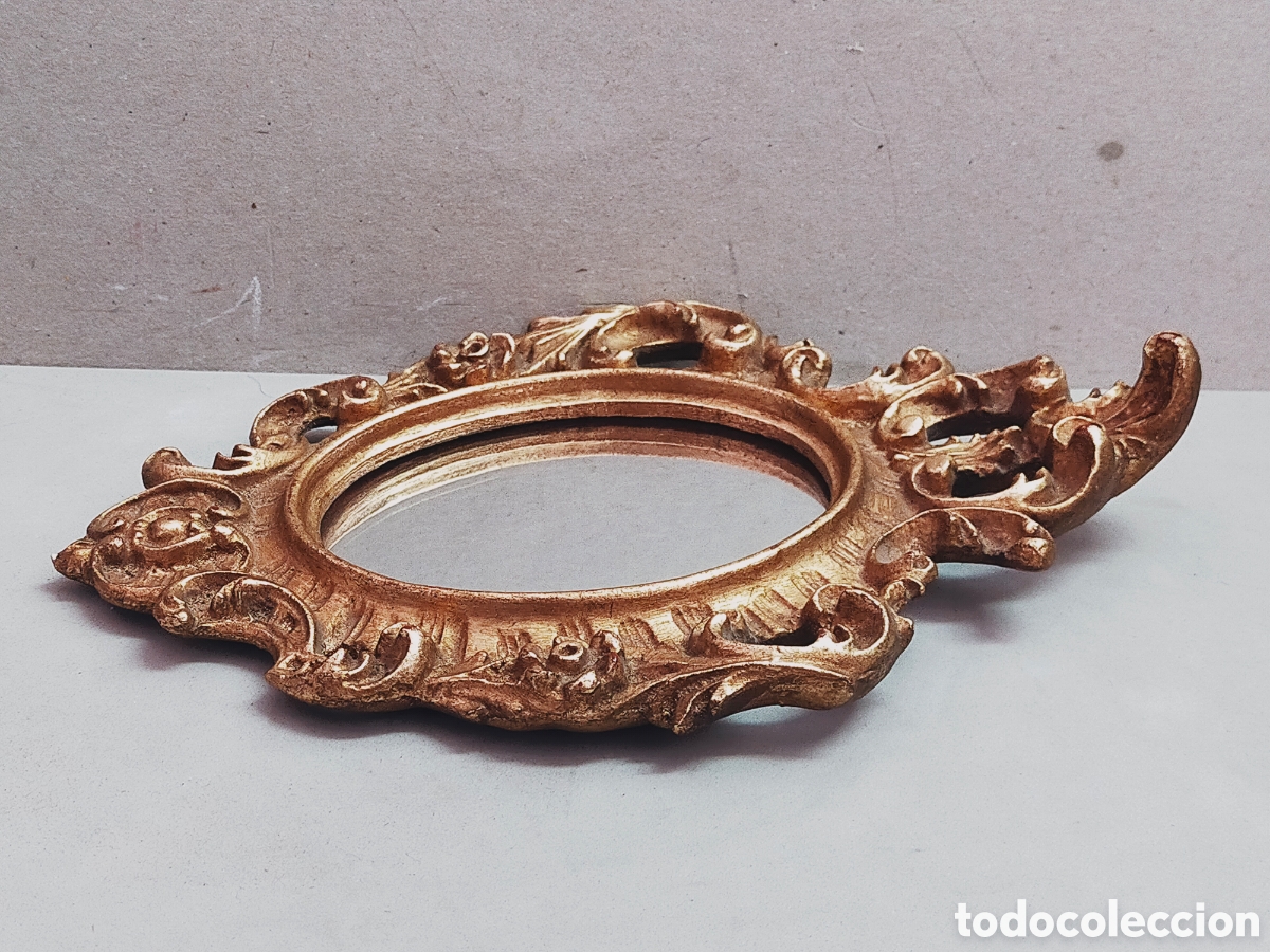 Antig&uuml;edades: ESPEJO CORNUCOPIA EN MADERA O PASTA DE MADERA DORADO CON PAN DE ORO. - Foto 4